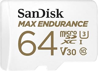 SanDisk Max Endurance MicroSDHC 64GB SD Adapter For Home Security Cameras & Dashcams, Up To 30,000 Hours, Full HD / 4K Videos, Extreme Endurance, Up To 100/40 MB/s Read/Write Speeds, C10, U3, V30