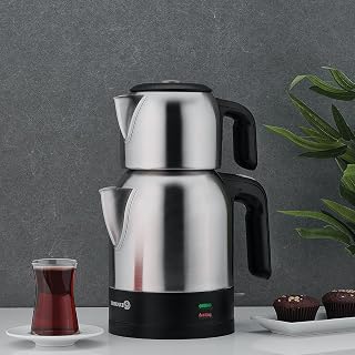 Korkmaz Demkolik Satin/Siyah Elektrikli Çaydanlık — %21 İndirim | Amazon TR Fırsatı