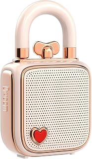 divoom Love-Lock Bluetooth hoparlör, küçük taşınabilir müzik kutusu, kablosuz stereo eşleştirme, retro ses kutusu, sevimli masaüstü dekorasyonu, kızlar için, pembe