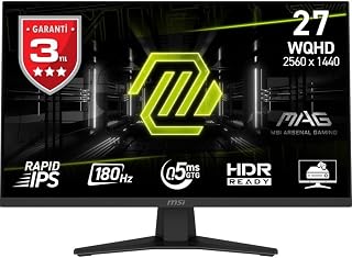 MSI 27″ MAG 274QF, Gaming Monitör, WQHD, 16:9, Flat, Rapid IPS, 180Hz, 0.5ms (Min.), Adaptive-Sync — %35 İndirim | Amazon TR Fırsatı