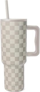Simple Modern 40 oz Saplı ve Hasır Kapaklı Bardak | Yalıtımlı Bardak Yeniden Kullanılabilir Paslanmaz Çelik Su Şişesi Seyahat Kupası Bardak Tutucu Dostu | Kadınlar için Hediyeler | Trek Koleksiyonu |