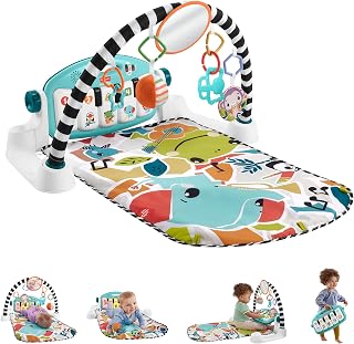 Fisher-Price Bebekler için Yaşa Göre Gelişim özellikli ve Türkçe dil destekli mavi Fisher-Price Neşeli Hayvanlar Müzikli oyun minderi ve piyanolu jimnastik merkezi, taşınabilir müzik oyuncağı, HWY49 — %23 İndirim | Amazon TR Fırsatı