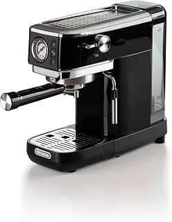 Ariete Espresso Slim Metal 1381, manometreli kahve makinesi, kahve tozu ve ESE kapsülleri ile uyumlu, 15 bar Max, filtre 1 veya 2 fincan, Cappuccino başlığı, 1300 W, Siyah — %41 İndirim | Amazon TR Fırsatı