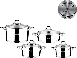 Leggno Unique 8 Parça Süzgeçli Çelik Tencere Seti 24Cm Süzgeçli Derin Tencere 20-16Cm Derin Tencere 24Cm Sığ Tencere — %20 İndirim | Amazon TR Fırsatı