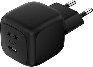 Belkin Kompakt Duvar Şarj Cihazı 45 W, Apple iPhone 17, 16 and 15 Serisi, Samsung Galaxy S25, iPad, AirPods ve Daha Fazlası için USB-C Güç İletimli Hızlı Şarj, Siyah — %30 İndirim | Amazon TR Fırsatı