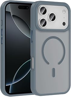 Zore Apple ile uyumlu iPhone 17 Pro Kılıf M-safe Şarj Özellikli Mat Arka Yüzey Zore Sio Kapak Gri — %28 İndirim | Amazon TR Fırsatı