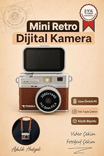 Torima Mini Dijital Kamera 2K Flip Ekranlı Selfie Video Vlog Kamerası CMR49 kahverengi — %27 İndirim | Amazon TR Fırsatı