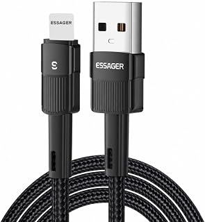 ESSAGER 1 Metre USB-A Lightning Hızlı Şarj Kablosu 2.4A 480 Mbps Veri Aktarımlı Örgülü Kısa Şarj Kablo — %28 İndirim | Amazon TR Fırsatı