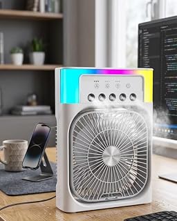 Su Püskürtmeli Mini Klima Fan USB Şarjlı Masaüstü Soğutucu RGB Işıklı — %40 İndirim | Amazon TR Fırsatı