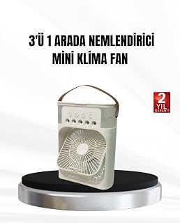 3’ü 1 Arada Mini Klima Fan USB Şarjlı 7 Renk Gece Lambalı ve Nemlendirici — %40 İndirim | Amazon TR Fırsatı