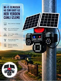 Wi-Fi Gerektirmeyen 4G SIM Kartlı Güneş Enerjili Güvenlik Kamerası — %44 İndirim | Amazon TR Fırsatı
