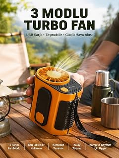 Taşınabilir USB Şarjlı Turbo Fan – 3 Modlu Soğutma Hafif & Kompakt — %21 İndirim | Amazon TR Fırsatı