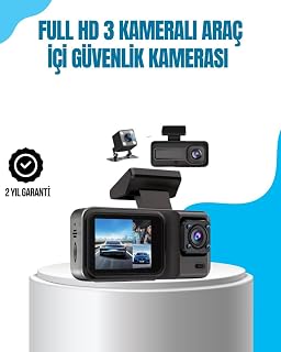 3 Kameralı Araç İçi Kayıt Cihazı 1080P Full HD Gece Görüşlü ve Wi-Fi Bağlantılı — %41 İndirim | Amazon TR Fırsatı
