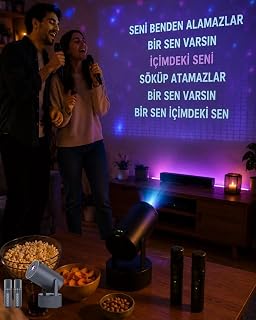 3ü 1 Arada Karaoke ve Projeksiyon Sistemi Çift Mikrofon Destekli — %44 İndirim | Amazon TR Fırsatı