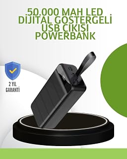 Ultra Güçlü 50.000 mAh Powerbank – LED Ekranlı Çoklu Bağlantı Seçenekli Akıllı Koruma Sistemli Şarj Ünitesi — %23 İndirim | Amazon TR Fırsatı