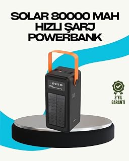 80000 mAh Güneş Enerjili Powerbank 4 Kablolu Type C Lightning Micro USB — %41 İndirim | Amazon TR Fırsatı