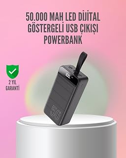 50.000 mAh Ultra Güçlü Powerbank 4 USB Çıkışlı LED Dijital Göstergeli Hızlı Şarj Destekli Taşınabilir Şarj Cihazı — %23 İndirim | Amazon TR Fırsatı
