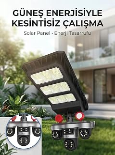 Solar Panelli Akıllı Güvenlik Kamerası LED Projektörlü — %44 İndirim | Amazon TR Fırsatı