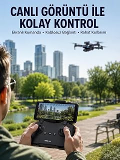Katlanabilir Çift Kameralı Drone ile Havadan Fotoğraf ve Video Çekimi — %44 İndirim | Amazon TR Fırsatı