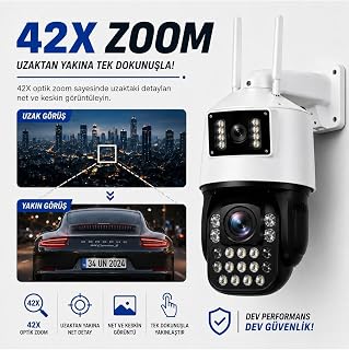 42X Optik Zoom 8MP Çift Lensli WiFi PTZ IP Güvenlik Kamerası — %27 İndirim | Amazon TR Fırsatı