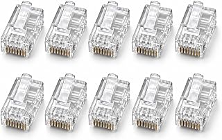 Orret Home 10 Adet RJ45 Konnektör Cat5 Cat6 Ethernet Kablosu Ucu, 8P8C LAN İnternet Kablosu Soketi, Şeffaf Network Fişi, Modem Router Switch Ağ Kablosu Klipsli Konnektör