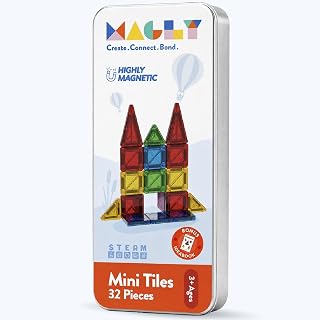 Magly Mini Tiles – Seyahat Boy Manyetik Yapı Blokları – Çocuklar İçin Metal Kutulu 32 Parça Mini Manyetik Oyun Seti — %35 İndirim | Amazon TR Fırsatı