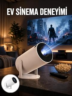 Sinema Projektörü Android HDMI USB WİFİ Ses Çıkışlı Ayaklı Projeksiyon Taşınabilir Yeni Nesil — %40 İndirim | Amazon TR Fırsatı