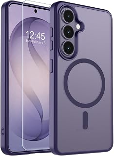 PSR Aksesuar Samsung Galaxy S26 FE ile Uyumlu Mat Arka Yüzeyli MagSafe Kılıf + Ekran Koruyucu Hediyeli 2-in-1 Set (Derin Mor, Galaxy S26 FE) — %25 İndirim | Amazon TR Fırsatı