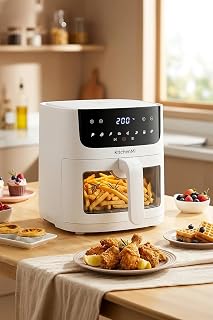 KitchenMi 6 Litre Dijital Dokunmatik Sıcak Hava Fritözü 1500W — %35 İndirim | Amazon TR Fırsatı