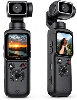 Robeve 4K Ultra Hd Gimbal Aksiyon Kamerası Aı Yüz Takipli Wifi Bağlantılı 330° Otomatik Stabilizasyonlu Taşınabilir Vlog ve Içerik Üretici Kamerası 75MP Fotoğraf Destekli Profesyonel Cep Kamerası