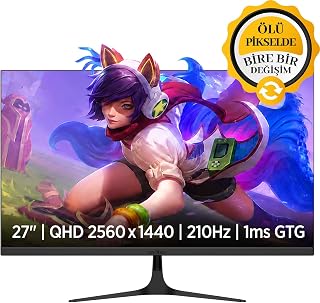 James Donkey Velor Q60 27” 210Hz 1Ms GTG Fast IPS QHD 2K 10 Bit Gaming Monitör (Ölü Pikselde Anında Değişim) — %74 İndirim | Amazon TR Fırsatı